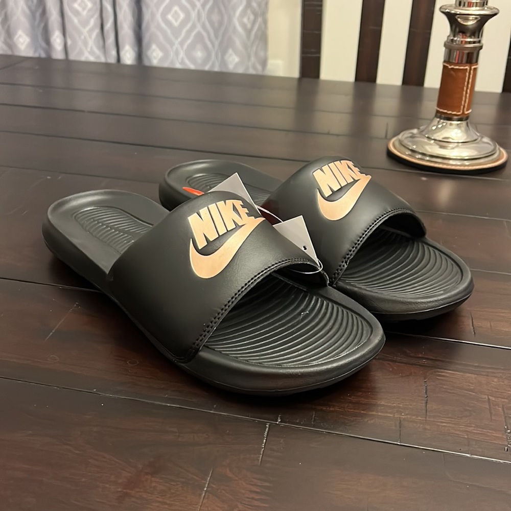 Nike Victori One Slides Sandals Shoes new CN9677 001 black bronze Women’s Size 8